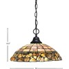 Toltec Lighting Any 1 - Light Pendant in  Matte Black with 16" Cobblestone Art Glass Shade - 2 of 2