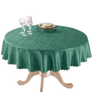 Collections Etc Fancy Scroll Scalloped Edge Festive Tablecloth - 1 of 2