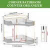 ATTOP 2-Tier Corner Bathroom Organizer Counter - Organizer Storage Countertop with Brush Holder, Perfume Sink Vanity Tray, Cosmetic Shelf in Bedroom - 2 of 4