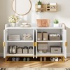 46.7" Sideboard Buffet Cabinet, Fluted Entryway Shoe Storage Cabinet, Wooden Coffee Bar Cabinet, Media Console Buffet Cabinet for Kitchen - 2 of 4
