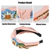 Unique Bargains Women's Bling Vintage Flowers Rhinestone Flannel Wide Edge Headband 4.92"x1.77" 1 Pc - 3 of 4