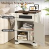 End Table with Charging Station, Nightstand with Drawer & X Barn Door - 3 of 4