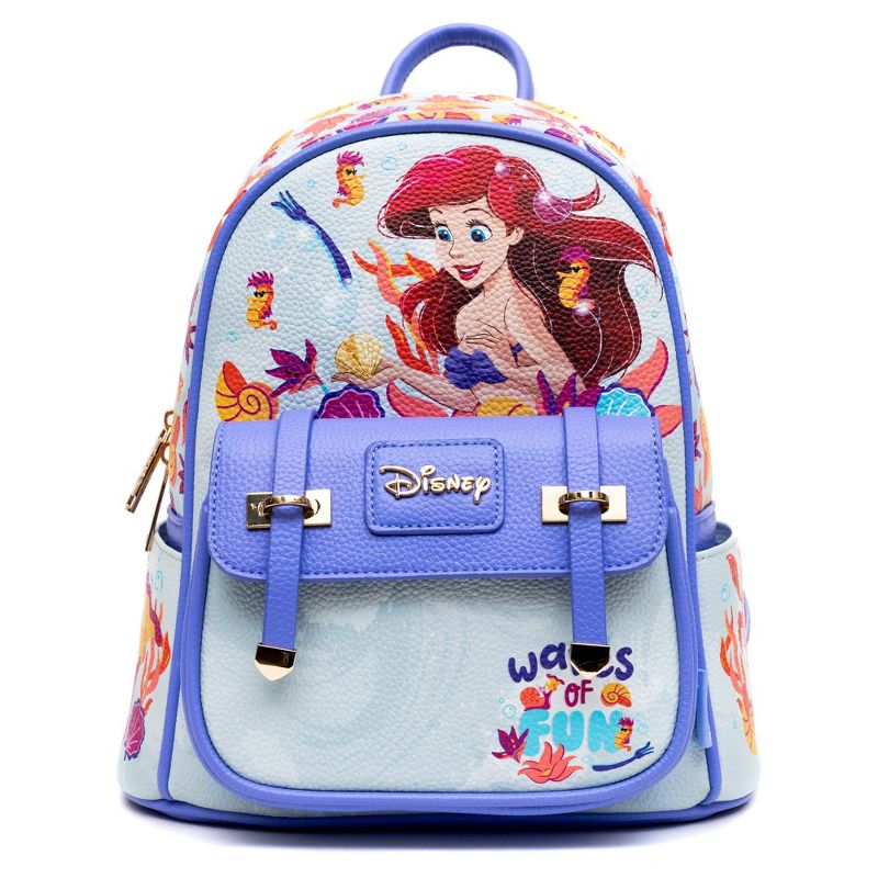 The Little Mermaid - Ariel WondaPop 11" Vegan Leather Fashion Mini Backpack, 1 of 7