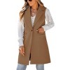 Ladies' Sleeveless Coat Fashion Jacket Lapel Wool Look Overcoat Vest - 3 of 4
