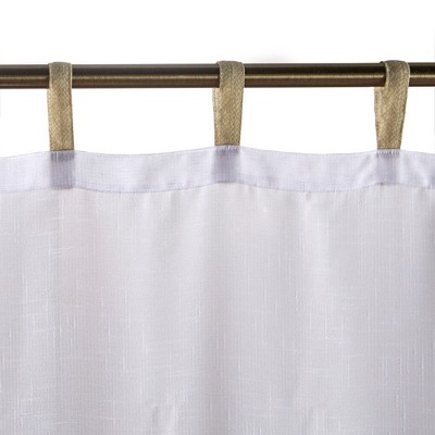 White Sheer Polyester Tab Top Indoor/Outdoor Curtain Panel
