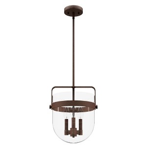 Karloff 11.75" Textured Rust Pendant Light - 3 Bulb Incandescent Ceiling Fixture for Kitchen & Dining Room - 1 of 1