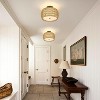 KTMBDW Retro Semi Flush Mount Ceiling Light Fixture, Rustic Vintage Rattan Ceiling Light, Industrial Ceiling Lamp for Hallway Bedroom Dining Room - 3 of 4