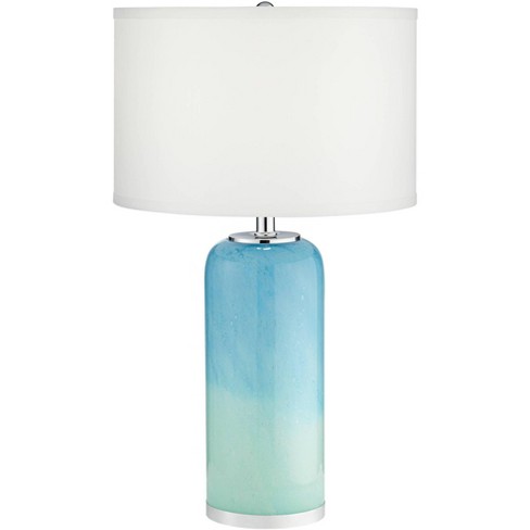 360 Lighting Modern Table Lamp With, Aqua Colored Glass Table Lamp