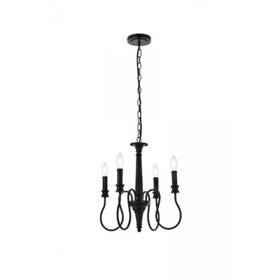 Elegant Lighting Flynx 4 lights pendant in black