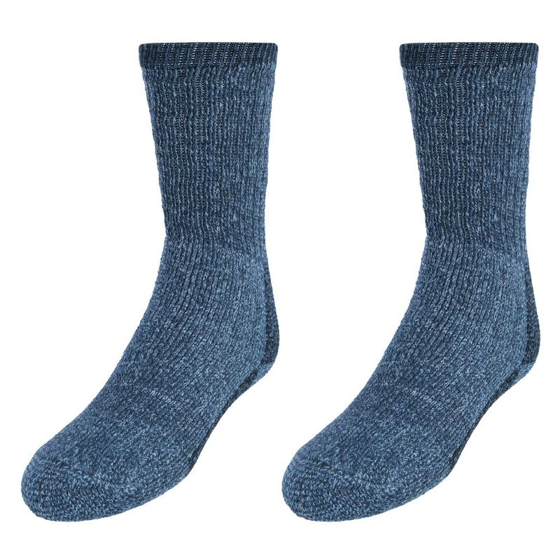 CTM Kid's Wool Blend Crew Socks (2 Pack), 2 of 3