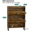 TIRAMISUBEST Shoe Cabinet Storage for Entryway, Shoe Organizer with 2 Flip Drawers, Farmhouse Wooden Hidden Freestanding Shoe Cabinet with Metal Legs - 3 of 4