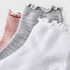 Girls' 6pk Super Soft Lettuce Edge Ankle Socks - art class™ Pink/White/Gray - image 3 of 3