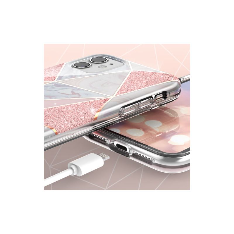 Vena MELANGE Chic Design Slim Protective Case for Apple iPhone 11 - Marble Rose Gold, 2 of 9
