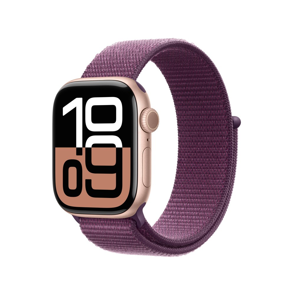 Photos - Smartwatches Apple Watch Series 10 GPS + Cellular 42mm Rose Gold Aluminum Case with Plum Sport Loop 