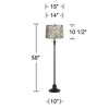 360 Lighting Dyna 58" High Black and Botanical Velvet Shade 2-Light Floor Lamp - 4 of 4
