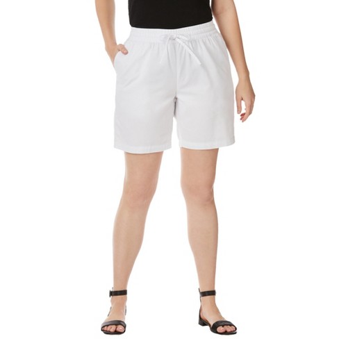 Jessica London Women’s Plus Size Chambray Short, 22 W - White : Target