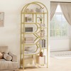 Bookshelf 6 Tier Arched Bookcase 81.7in Tall Display Racks Geometric Open Storage Shelf Unique Book Rack - 4 of 4