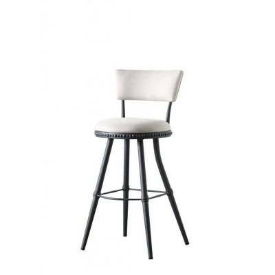 Modern Benton Adjustable Steel Stool with Gray Cushion