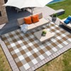 8x10 Outdoor Plastic Straw Rug, Reversible Plaid Patio Rug Waterproof Modern Geometric Outdoor Carpet Foldable Picnic Mat for Garden Rv Porch Balcony - 2 of 4