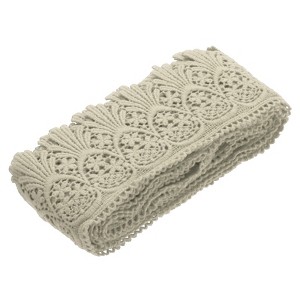 Unique Bargains Cotton Vintage Hollow Lace Decorative Ribbon Trim 4.8 Yards x 3 Inch - 1 of 3