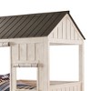 84" Full Bed Spring Cottage Bed Weathered White Washed Gray - Acme Furniture: Canvas Upholstery, Chrome Frame, Adjustable Size - 2 of 4