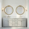 Wooakway 1PC/2PC Gold Ornate Circle Mirror with Decorative Embellished Frame Wall Hanging Accent Mirror Decor for Living Room Bedroom Entryway - 3 of 4