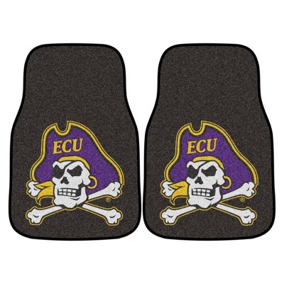 NCAA East Carolina Pirates Carpet Car Mat Set - 2pc