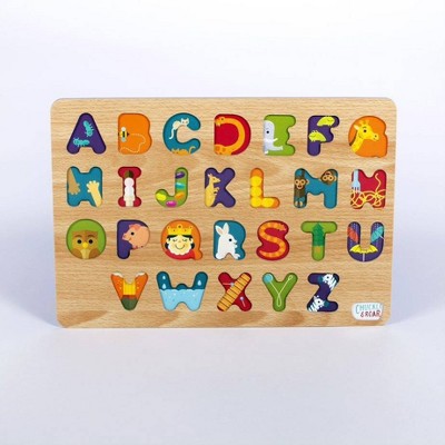 Chuckle &#38; Roar ABC&#39;s &#38; 123s Wood Kids Puzzle Set 36pc_1