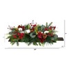 Nearly Natural 24-in Holiday Berries, Pinecones and Eucalyptus Christmas Artificial Arrangement Cutting Board Wall Décor or Table Arrangement - 2 of 4