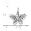 Black Bow Jewelry 14k White Gold Diamond Cut Butterfly Charm, 17mm - 3 of 4
