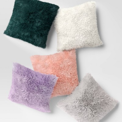 Fuzzy Oversized Throw Pillow - Shag Faux Fur Glam Decor - Plush Square  Accent Or Floor Pillow For Bedroom, Living Room, Or Dorm By Lavish Home  (beige) : Target