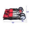 FURNIinspire Wheelbarrows And Lawn Carts Folding Wagon Cart, Collapsible Garden, Beach And Shopping Utility Cart With Handle, Red, 41“*21"*46" - 4 of 4