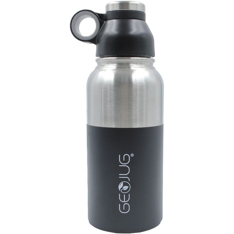 Brentwood Stainless Steel Vacuum-Insulated Water Bottle (0.9 L; Black/Silver), 1 of 6