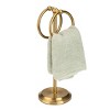 Home Mart Goods Aged Brass Gold Stainless Steel Double Ring Fingertip Towel Holder With Heavy Base - 2 of 4