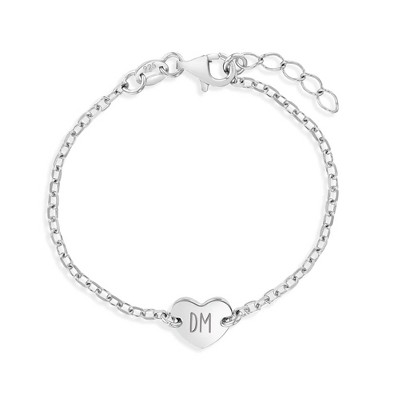 Girls' Heart Tag ID Bracelet Sterling Silver - In Season Jewelry