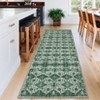 Washable Neutral Area Rug Boho Vintage Floral Retro Geometric Non Slip Low Pile Carpet for Living Room Bedroom - 3 of 4