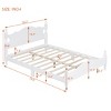 Wood Platform Bed with Retro Design Headboard, Sturdy Pine Frame, No box spring beds, Easy Assembly-Maison Boucle - 4 of 4