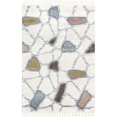 Nuloom Zende Colorful Stones Kids Tassel Indoor Area Rug, 4' x 6', Beige