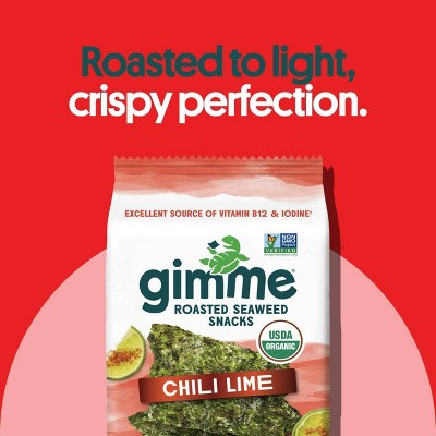 Gimme Chili Lime Roasted Seaweed Snack - 0.7oz/4ct