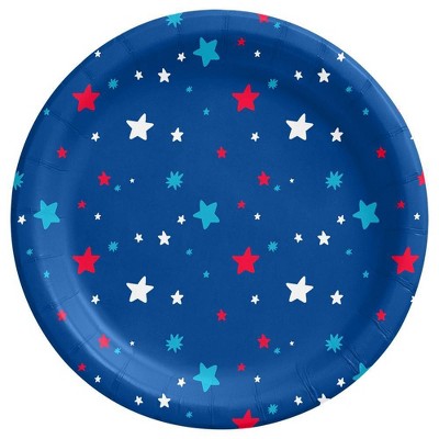 Photo 1 of 20ct Americana Dinner Plate with Multi Stars Navy - Sun Squad