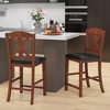 Tangkula 24" Modern Bar Stools Set of 4 w/ Hollowed High Backrest Waterproof Pu Leather - 3 of 4