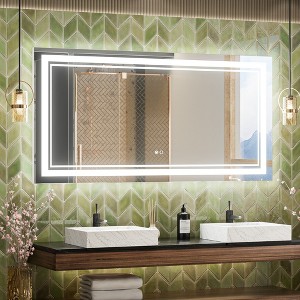 Keonjinn LED Front Light Bathroom Vanity Wall Mirror, Anti-Fog, Dimmable - 1 of 4