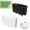 Tall Oval Planter for Outdoor Patio/Porch,Plastic Planter of 2, Removable Insert Bucket, Weather-Resistant Plastic, Modern Design, White - 2 of 4