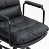 Mid Back Office Chair, Swivel Task Chair With Wheels, PU Leather Computer Rolling Swivel Chair, Recline 40° Backrest Ergonomic Armrests - 4 of 4