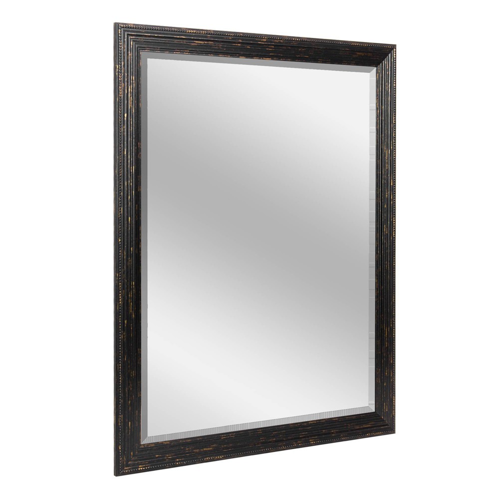Photos - Wall Mirror 35.5" x 45.5" Beaded Wash Frame Mirror Black - Head West