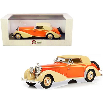 1934 Hispano Suiza J12 (Top Up) RHD by Carrosserie Vanvooren Cream and Orange Ltd Ed 250 pcs 1/43 Model Car by Esval Models