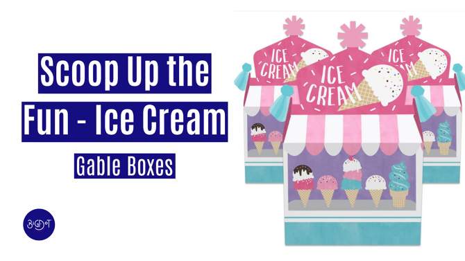 Big Dot of Happiness Scoop Up The Fun - Ice Cream - Treat Box Party Favors - Sprinkles Party Goodie Gable Boxes - Set of 12, 2 of 10, play video