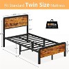 Industrial Wood & Metal Platform Bed Frame, Rustic Brown, 1000lb Capacity, Underbed Storage - 3 of 4