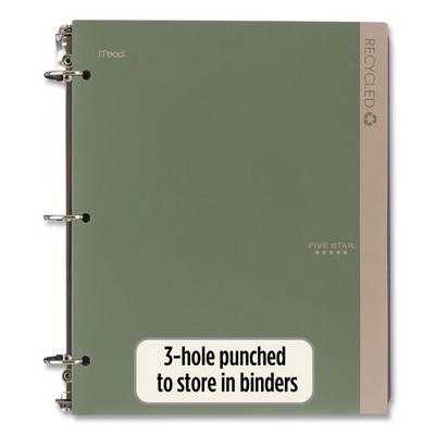 Recycled Plastic Two-Pocket Folder with 3 Holes, Assorted Colors