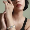 SOHI Women's Champayne Gold Textured Rose Bracelet - 3 of 4